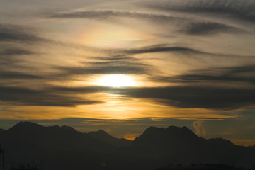 Photo landscape of an unusual sunset