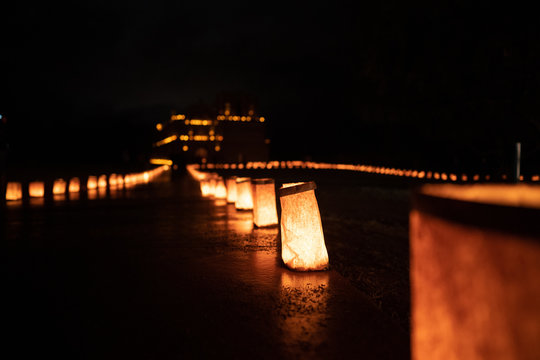 Luminarias At Tumacácori National Historical Park Mission On Christmas Eve