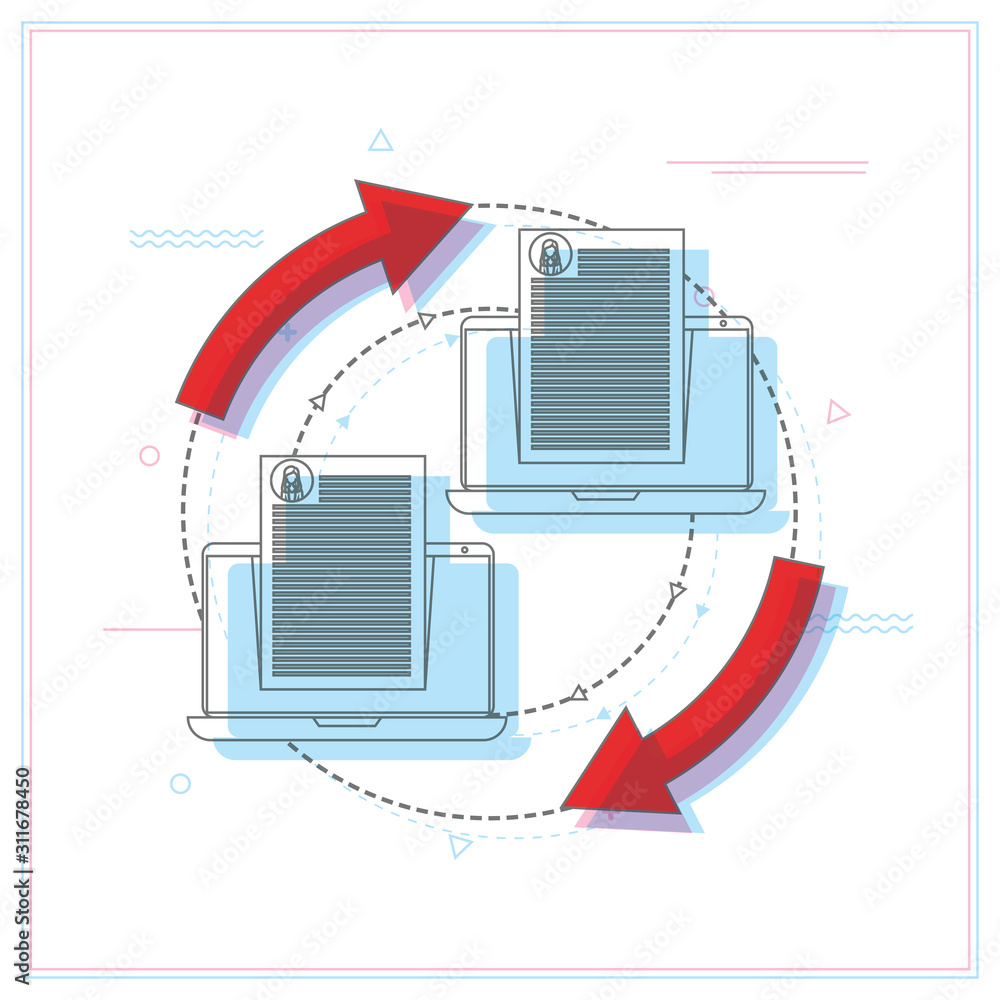 Poster files transfer. copy files, data exchange, backup.
