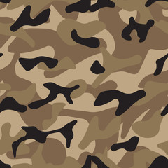 Camouflage design textile - Vector color seamless pattern of military background for army uniform