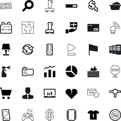 web vector icon set such as: marker, flash, refresh, nobody, paper, celebration, modem, creative, structure, businessman, interface, data, glass, movie, plastic, service, pay, restart, home, zoom