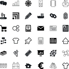 web vector icon set such as: spider, memory, season, mark, wireless, friendship, slide, envelope, processor, sheet, long, flip, creativity, healthy, salary, dictionary, speak, financial, feed