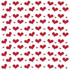 Hand drawn mini heart shape red color.Seamless pattern isolated on white background. Design for element of valentine day ,Print ,Wrapping paper ,Love/wedding card ,Screen wallpaper.Vector.Illustration