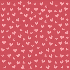 Hand drawn mini heart shape red color.Seamless pattern isolated on red background. Design for element of valentine day ,Print ,Wrapping paper ,Love/wedding card ,Screen wallpaper.Vector.Illustration