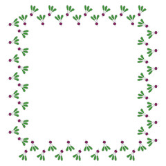 Square frame of radish with leaves on a white background. Contours from one line. Vector.