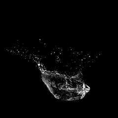 Water splashing isolated over a black background.