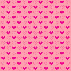 Hand drawn mini heart shape red color.Seamless pattern isolated on white bankground.Desing for element of valentine day ,Print ,Wrapping paper ,Love sticker ,Screen ,Wallpaper.Vector.Illustration.