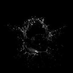 Water splashing isolated over a black background.