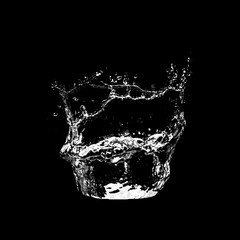 Water splashing isolated over a black background.