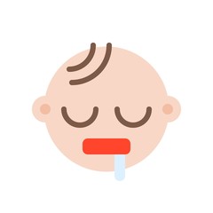Sleepy baby flat style icon, vector illustration