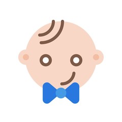 Baby face flat style icon, vector illustration