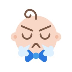 Baby face flat style icon, vector illustration