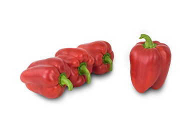 Red peppers on a white background