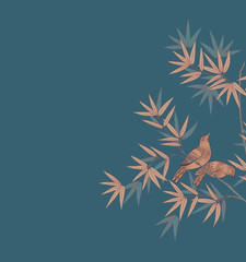 Flower, bird and plant design, the artistic expression of Oriental culture	