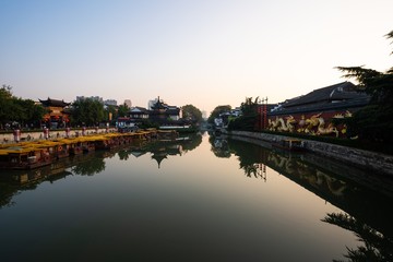 Scenery of Confucius Temple by Qinhuai River in Nanjing City