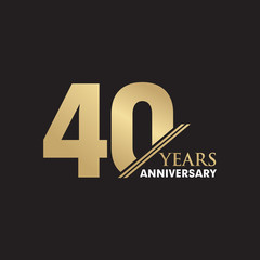 40th Year anniversary emblem logo design vector template