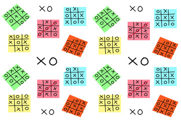 Seamless pattern Abstract background hand drawing with xoxo