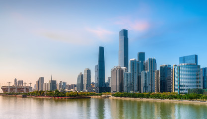 Fototapeta na wymiar Guangzhou City Modern Architecture Landscape Skyline