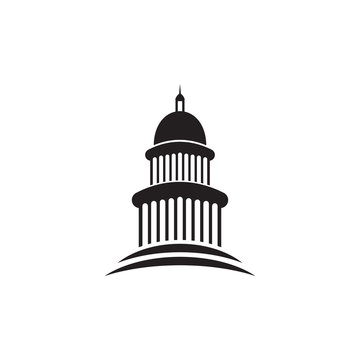Capitol building landmark logo design vector template