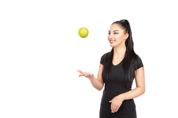  Woman having to choose healthy or unhealthy life