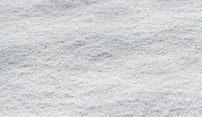 close up on snow background