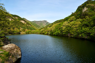 Jusanji Reservoir is a famous natural attraction in Korea.