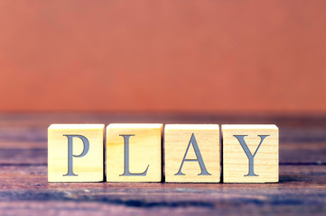 word play on wooden dice, mock up and copy space