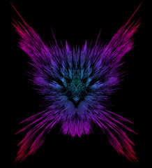 Digital abstract drawing of a cat.