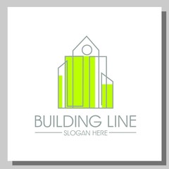 minimalist building logo. logo with line design. company logo