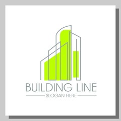 minimalist building logo. logo with line design. company logo