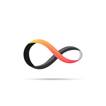 Infinity icon logo design vector template with gradient color. 