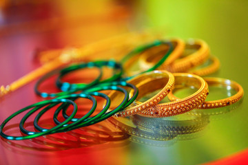  glass and gold bangle for traditional event