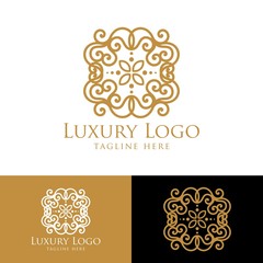 Luxury vector emblem in a circle shape with elegant. Classic elements. Can be used for logo ,invitation, menu, brochure