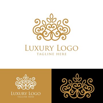 Luxury vector emblem in a circle shape with elegant. Classic elements. Can be used for logo ,invitation, menu, brochure
