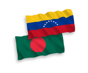 Flags of Venezuela and Bangladesh on a white background