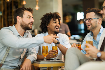 Celebrating good business cooperation at the bar