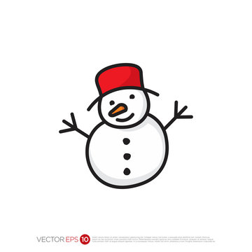 Pictograph of snowman for template logo, icon, and identity vector designs.