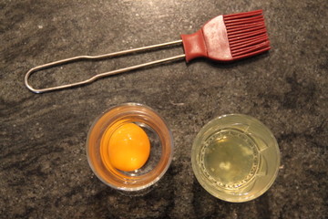 Jaune et blanc d'oeufs séparés