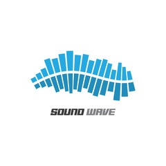 Audio technology, music sound waves vector icon illustration