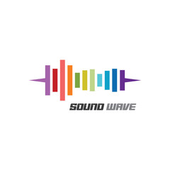 Audio technology, music sound waves vector icon illustration