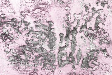 pink large cracks on rough stucco texture - cute abstract photo background