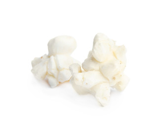 Tasty fresh pop corn isolated on white