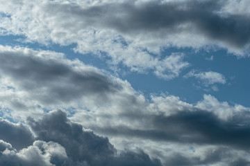 Naklejka na ściany i meble Storm cloud. Abstract blue stormy clouds.