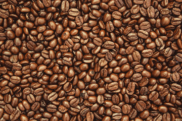 Roasted Coffee Beans background texture.