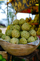 Custard apple bunch in fruit shop 