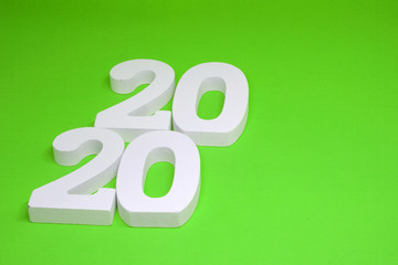 2020 object on green background - Happy new year 2020 concept - green pattern 