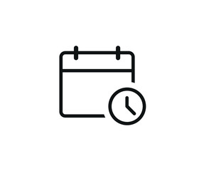calendar clock trendy icon vector symbol