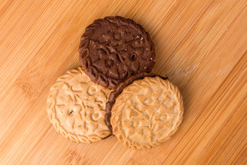 Several tasty hispanic sandwich snack cookies stacked together