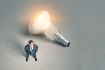 Bright idea for success . Mixed media