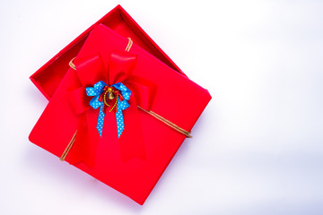 Big Red gift Box on the white background.